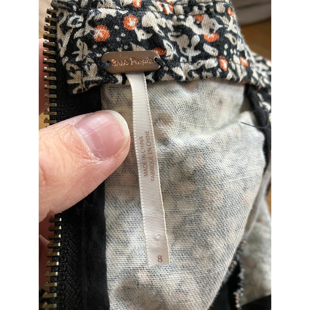 Free People Baby's Got It Denim Convertible Halter Floral Cotton Mini Dress Sz 8 - Picture 10 of 14